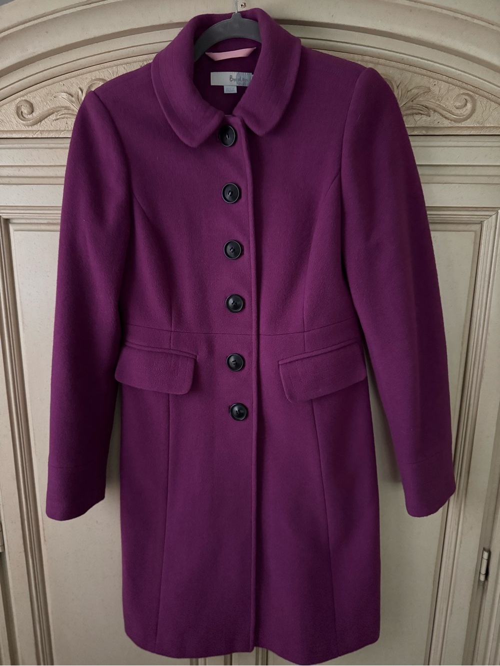 Boden Women's Plum Wool Blend Single-Breasted Pea Coat